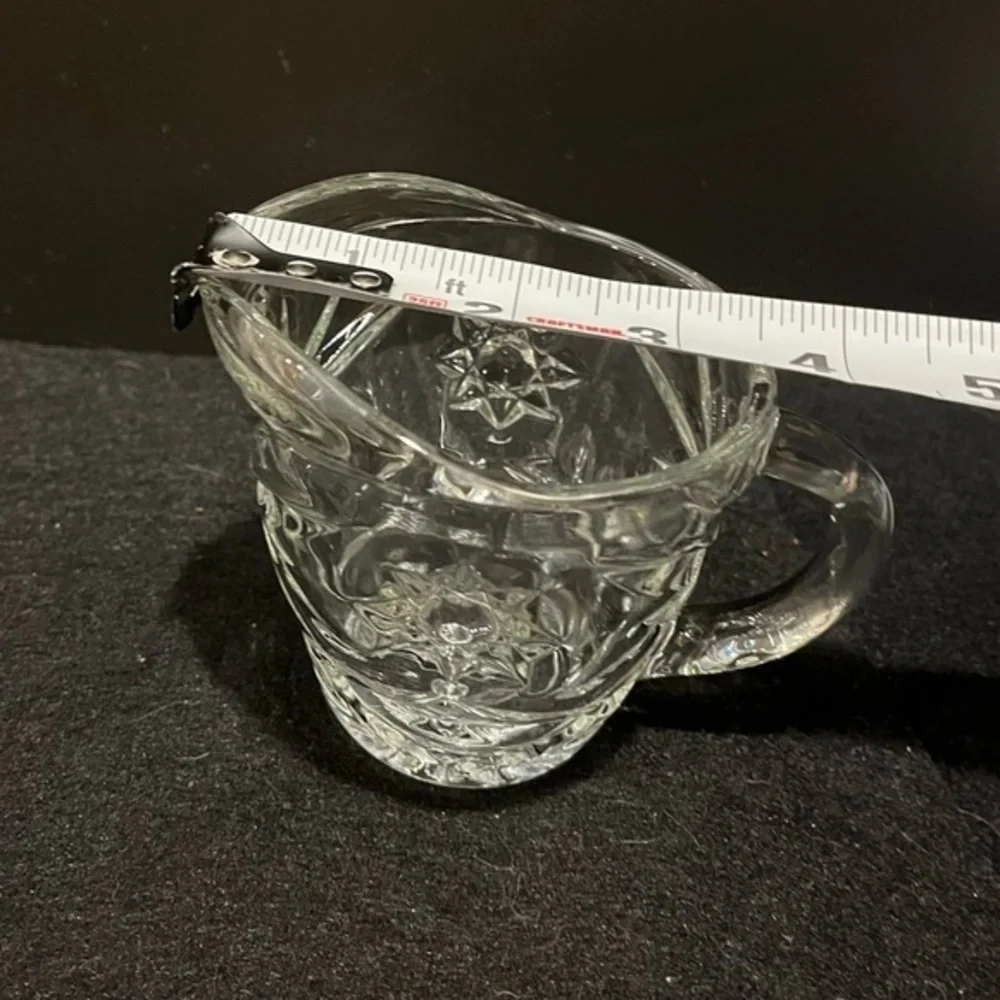Vintage Anchor Hocking Prescut Clear Star of David pattern creamer pitcher